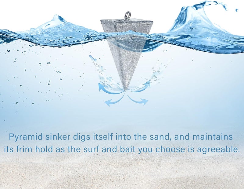 TKHDBF Pyramid Sinkers Fishing Weights, Saltwater Fishing Sinkers for Surf Fishing Gear Tackle - 1oz, 2oz, 3oz - Image 4